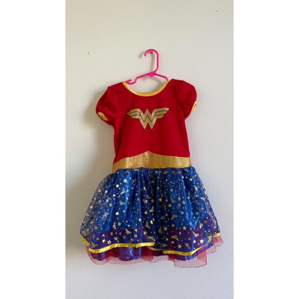 Wonder Woman Costume Dress Girls 5T DC Comics Superhero Cape Halloween